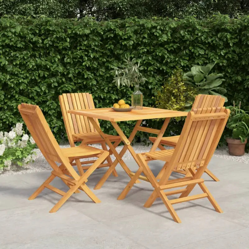Massief teakhout tuinset voor een comfortabele ervaring met gelat ontwerp - Zonder armleuning / Vierkant - Tuinsets
