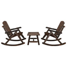 Massief Vurenhout Loungeset voor buiten comfortabel en duurzaam - Donkerbruin / Tafel + 2x Bank - Tuinsets