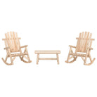 Massief Vurenhout Loungeset voor buiten comfortabel en duurzaam - Naturel / Tafel + 2x Fauteuil - Tuinsets