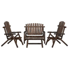Massief Vurenhout Loungeset voor buiten comfortabel en duurzaam - Donkerbruin / 2x chair + bench + table - Tuinsets