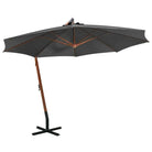 Massief vurenhout zweefparasols voor schaduw en UV-bescherming - Antraciet / 3.5 x 2.9 m / 1 - Parasols en zonneschermen