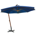 Massief vurenhout zweefparasols voor schaduw en UV-bescherming - azuurblauw / 3.5 x 2.9 m / 1 - Parasols