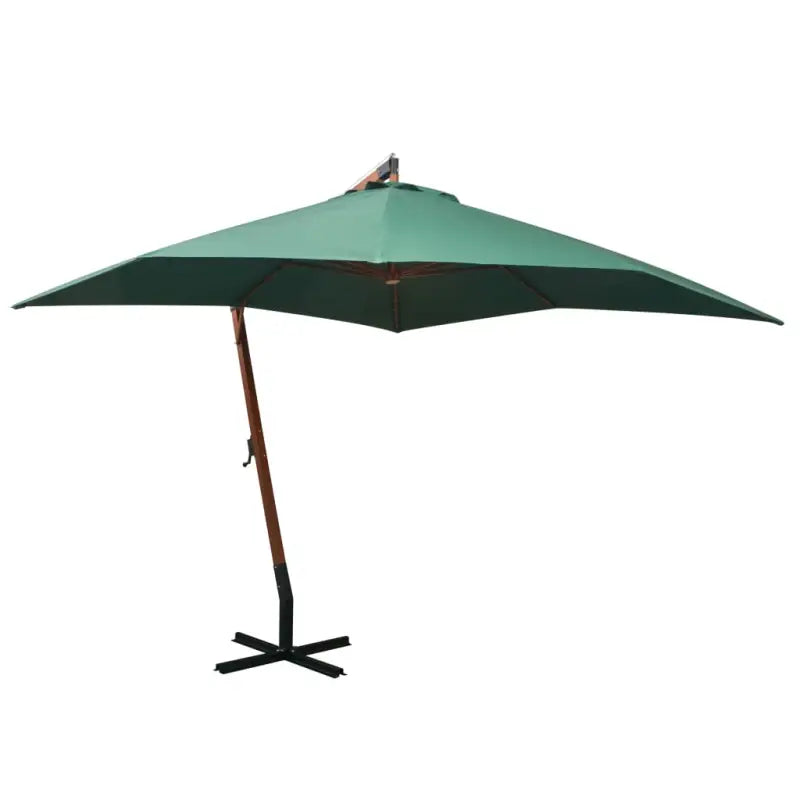 Massief vurenhout zweefparasols voor schaduw en UV-bescherming - Groen / 3 x 3 m / 1 - Parasols en zonneschermen