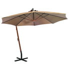 Massief vurenhout zweefparasols voor schaduw en UV-bescherming - Taupe / 3.5 x 2.9 m / 1 - Parasols en zonneschermen