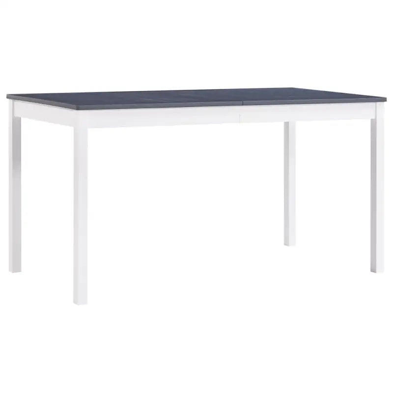 Massieve Grenen Houten Eettafel met Minimalistisch en Elegant Design - Wit en grijs / 140 x 70 x 73 cm / 1 - Eettafels