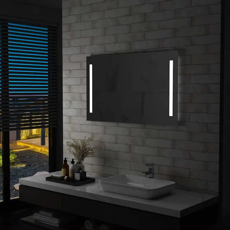 Mat witte badkamerspiegel met LED verlichting inclusief levering bevat - 100 x 60 cm / 1 - Spiegels
