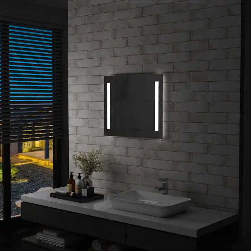 Mat witte badkamerspiegel met LED verlichting inclusief levering bevat - 60 x 50 cm / 1 - Spiegels