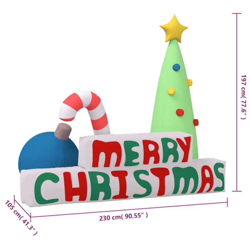 Merry Christmas opblaasbare decoratie met ingebouwde ventilator - Kerstverlichting