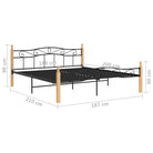 Metaal en massief eikenhout bedframe voor een warme slaapkamer sfeer - Bedden & bedframes