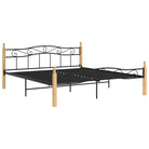 Metaal en massief eikenhout bedframe voor een warme slaapkamer sfeer - Bedden & bedframes