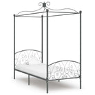Metaal hemelbedframe voor een elegante slaapkamer uitstraling - Grijs / 100 x 200 cm - Bedden & bedframes