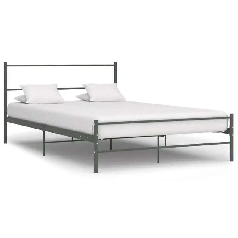 Metaal Tweepersoonsbed met Tijdloos en Stevig Ontwerp - Grijs / 120 x 200 cm - Bedden & bedframes