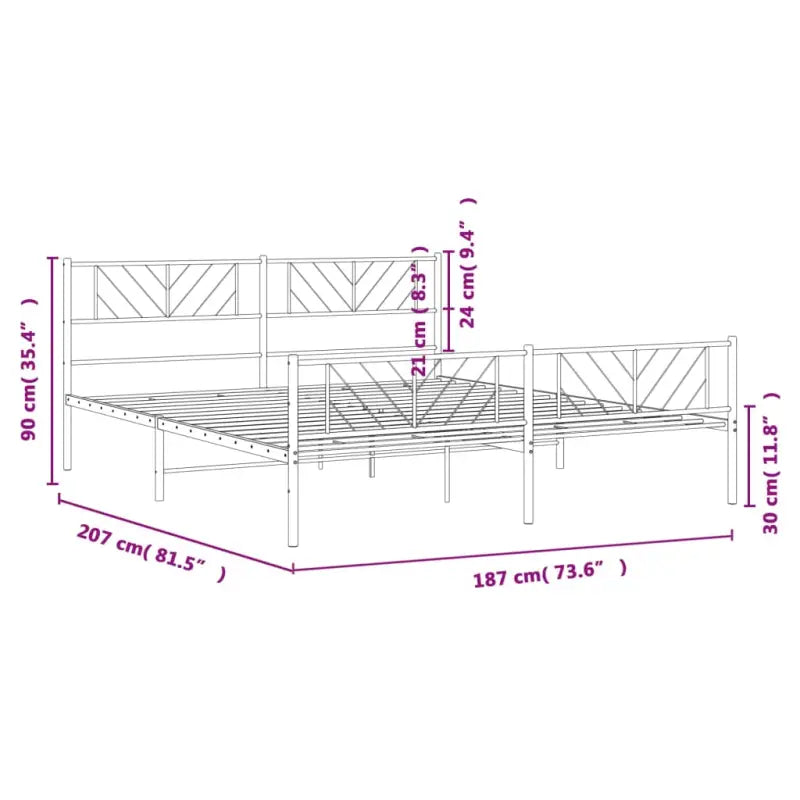 Metalen bedframe met extra opbergruimte en stevige metalen latten - Bedden & bedframes