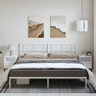 Metalen bedframe met extra opbergruimte en stevige metalen latten - Wit / 183 x 213 cm / met hoofdbord - Bedden &