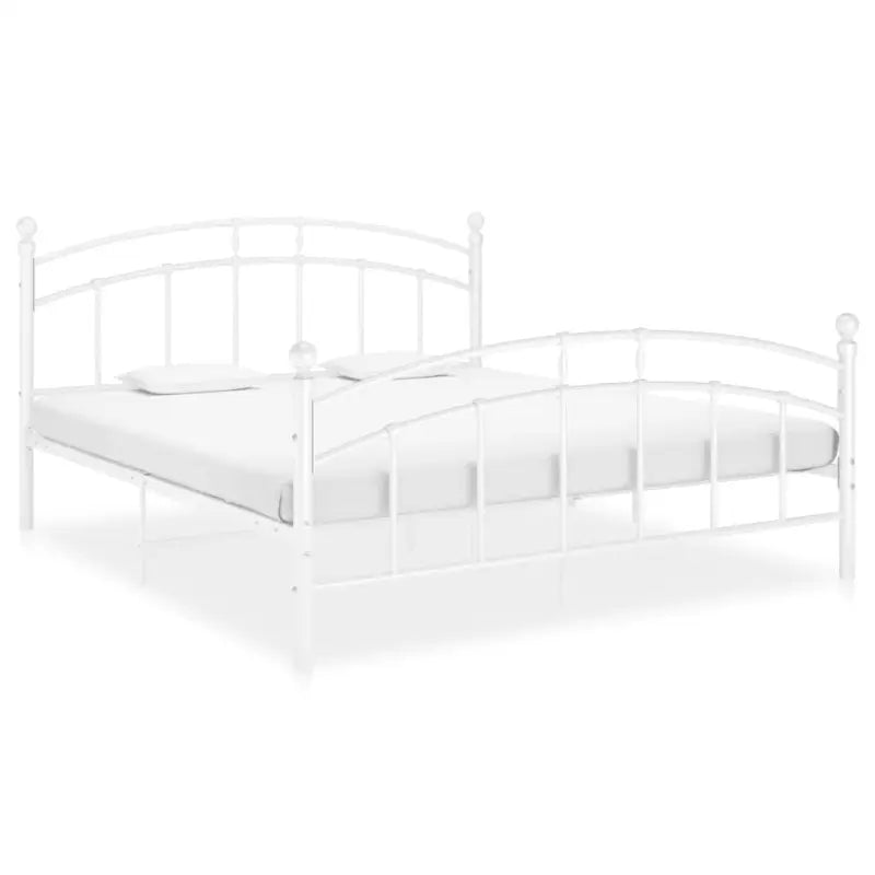 Metalen bedframe met gepoedercoat metaal voor een stevige slaapplek - Wit / 140 x 200 cm - Bedden & bedframes