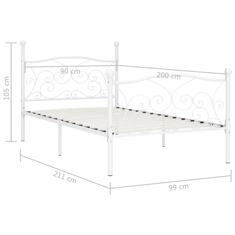 Metalen Bedframe met Massieve Constructie en Comfortabele Lattenbodem - Bedden & bedframes