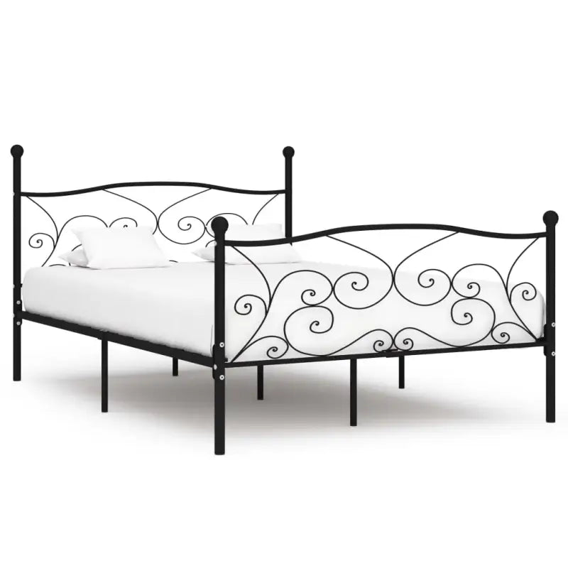 Metalen Bedframe met Massieve Constructie en Comfortabele Lattenbodem - Zwart / 160 x 200 cm - Bedden & bedframes