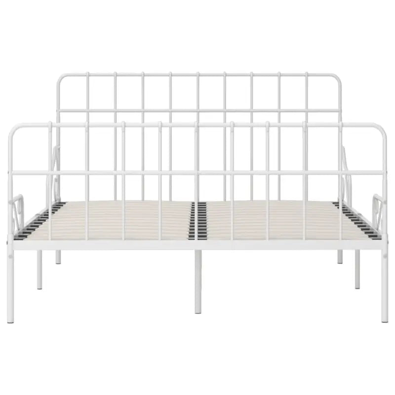 Metalen bedframe met solide constructie en comfortabele lattenbodem - Wit / 140 x 200 cm - Bedden & bedframes