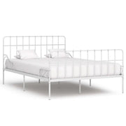 Metalen bedframe met solide constructie en comfortabele lattenbodem - Wit / 140 x 200 cm - Bedden & bedframes