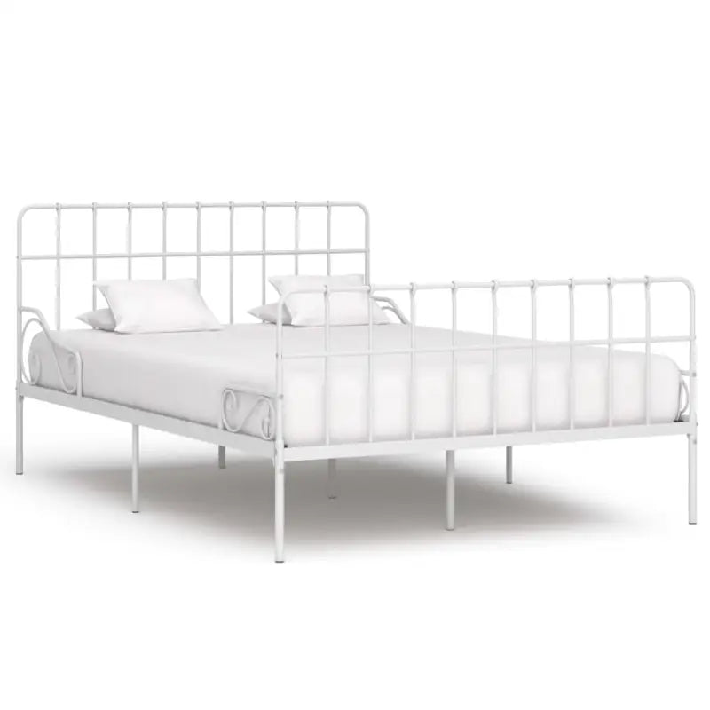 Metalen bedframe met solide constructie en comfortabele lattenbodem - Wit / 140 x 200 cm - Bedden & bedframes