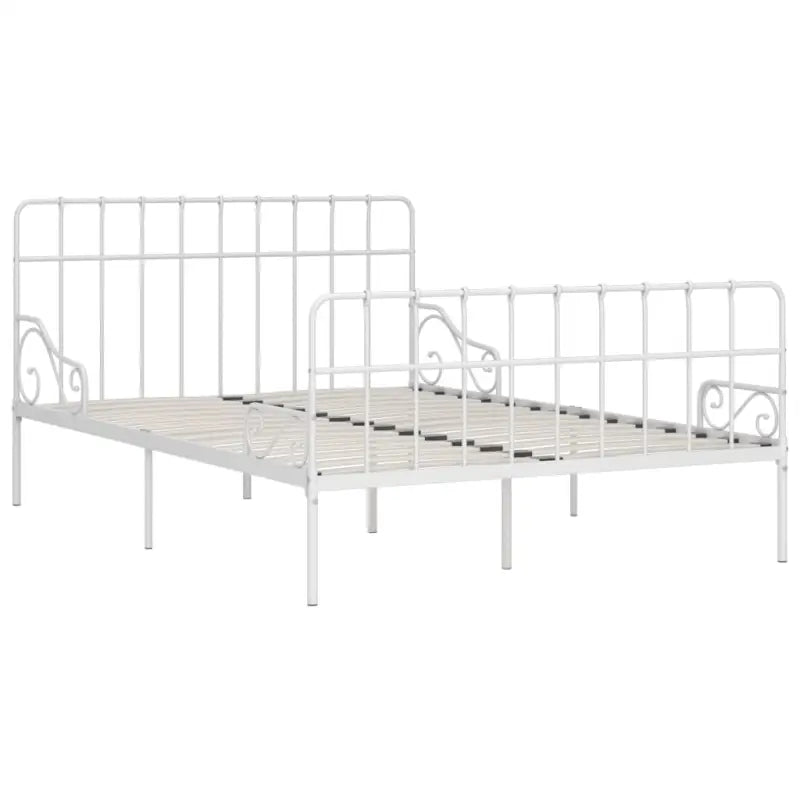Metalen bedframe met solide constructie en comfortabele lattenbodem - Wit / 140 x 200 cm - Bedden & bedframes