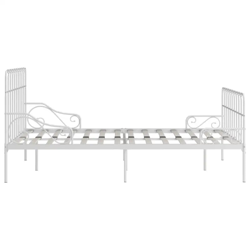 Metalen bedframe met solide constructie en comfortabele lattenbodem - Wit / 140 x 200 cm - Bedden & bedframes