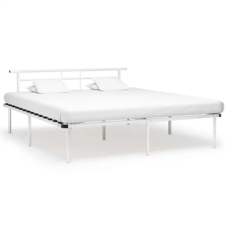 Metalen bedframe met stevige ondersteuning voor een klassieke slaapkamer sfeer - Wit / 200 x 200 cm - Bedden & bedframes