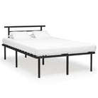 Metalen bedframe met stevige ondersteuning voor een klassieke slaapkamer sfeer - Zwart / 120 x 200 cm - Bedden &