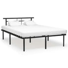 Metalen bedframe met stevige ondersteuning voor een klassieke slaapkamer sfeer - Zwart / 160 x 200 cm - Bedden &