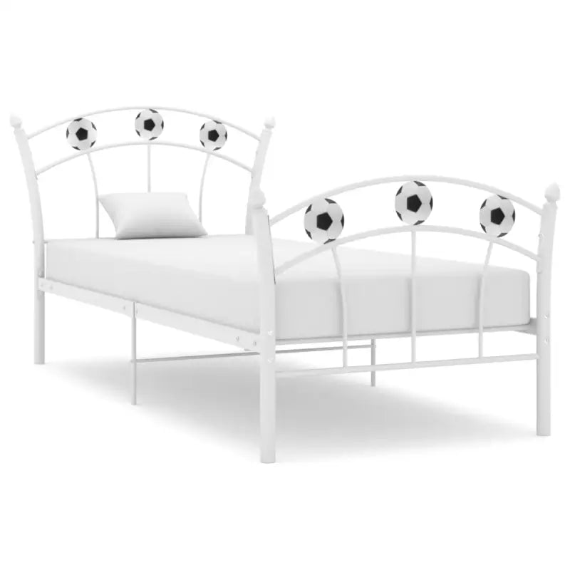 Metalen bedframe met voetbaldesign voor een heerlijke nachtrust - Wit - Bedden & bedframes