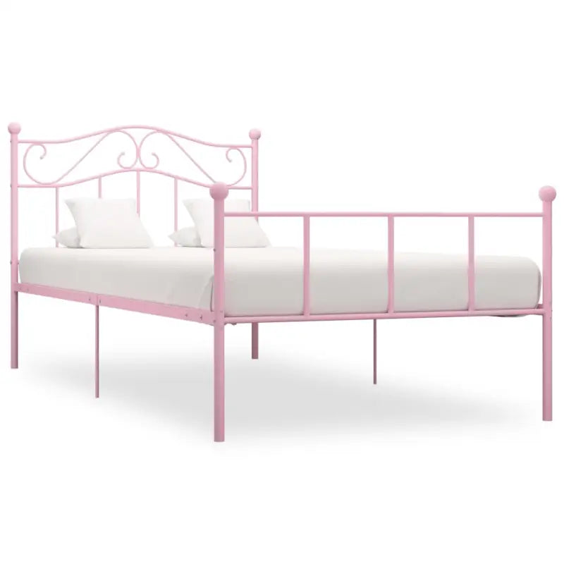 Metalen bedframe voor een klassieke en elegante slaapkamer sfeer - Roze / 90 x 200 cm - Bedden & bedframes