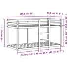 Metalen stapelbed in massief grenenhout voor kinderen jonger - Bedden & bedframes