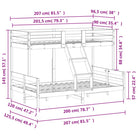 Metalen stapelbed met massief grenenhout voor compacte kamers - Bedden & bedframes