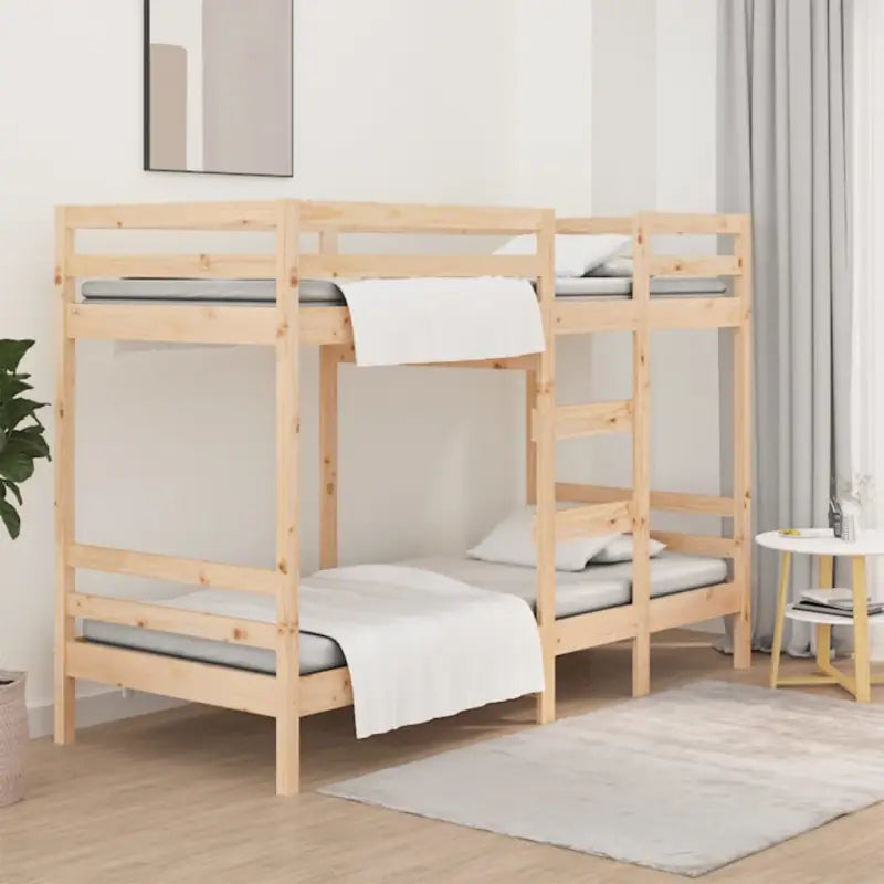 Metalen stapelbed van massief grenenhout met levering bevat - Naturel / 90 x 190 cm - Bedden & bedframes