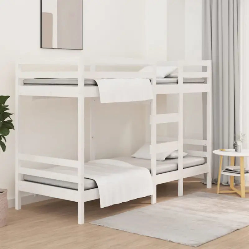 Metalen stapelbed van massief grenenhout met levering bevat - Wit / 75 x 190 cm - Bedden & bedframes