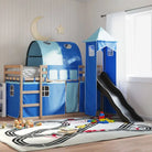 Metalen stapelbed van massief grenenhout voor kleine kamers - Blauw / 90 x 190 cm - Bedden & bedframes