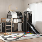 Metalen stapelbed van massief grenenhout voor kleine kamers - Zwart / 80 x 200 cm - Bedden & bedframes