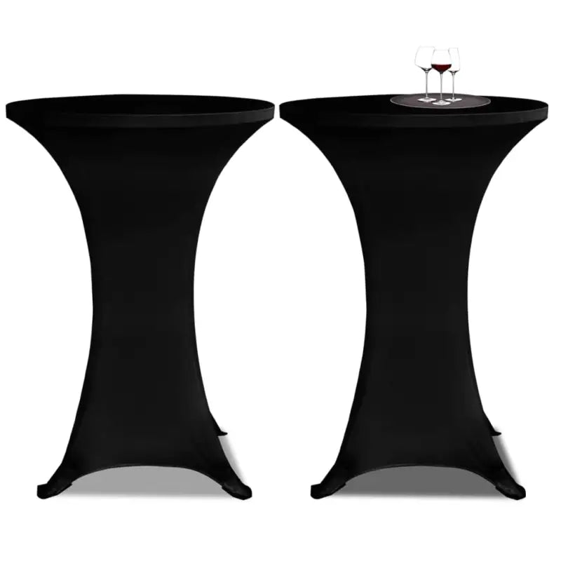 Meubelhoezen voor ronde statafels van stretch stof levering bestaat - Zwart / 70 cm / 2 - Meubelhoezen