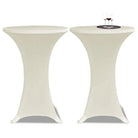 Meubelhoezen voor ronde statafels van stretch stof levering bestaat - Crème / 80 cm / 2 - Meubelhoezen