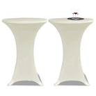 Meubelhoezen voor ronde statafels van stretch stof levering bestaat - Crème / 70 cm / 2 - Meubelhoezen