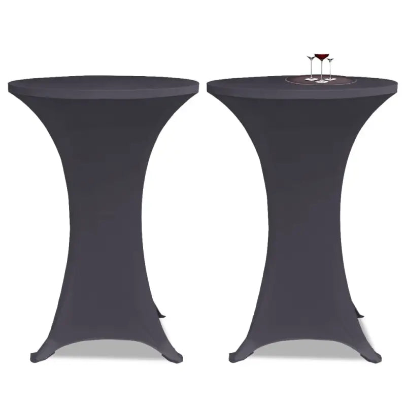 Meubelhoezen voor ronde statafels van stretch stof levering bestaat - Antraciet / 60 cm / 2 - Meubelhoezen