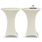 Meubelhoezen voor ronde statafels van stretch stof levering bestaat - Crème / 60 cm / 2 - Meubelhoezen
