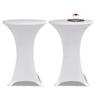 Meubelhoezen voor ronde statafels van stretch stof levering bestaat - Wit / 70 cm / 2 - Meubelhoezen