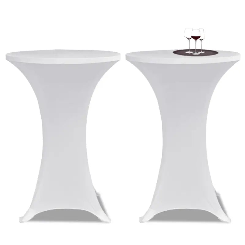 Meubelhoezen voor ronde statafels van stretch stof levering bestaat - Wit / 70 cm / 2 - Meubelhoezen