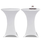 Meubelhoezen voor ronde statafels van stretch stof levering bestaat - Wit / 80 cm / 2 - Meubelhoezen