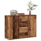Minimalistisch bewerkt hout dressoir met opbergruimte en decoratieve uitstraling - Oud hout / 1 - Dressoirs &