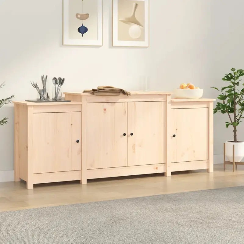 Minimalistisch dressoir in massief grenenhout voor je interieur - Naturel / 1 - Dressoirs & buffetkasten