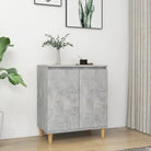 Minimalistisch dressoir van bewerkt hout in grijs sonoma - Betongrijs / 1 - Dressoirs & buffetkasten