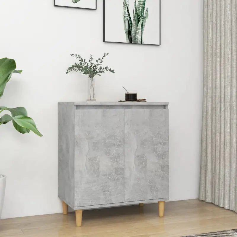 Minimalistisch dressoir van bewerkt hout in grijs sonoma - Betongrijs / 1 - Dressoirs & buffetkasten