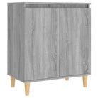 Minimalistisch dressoir van bewerkt hout in grijs sonoma - Dressoirs & buffetkasten